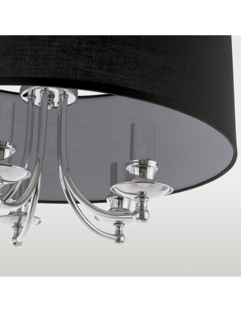 Hampton style pendant lamps - CosmoLight ABU DHABI pendant lamp P05697CH-BK chrome - product kolory-swiatla.pl 2