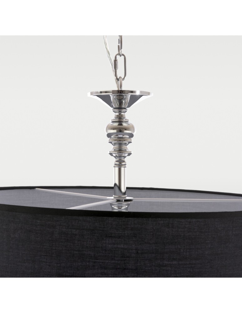 Hampton style pendant lamps - CosmoLight ABU DHABI pendant lamp P05697CH-BK chrome - product kolory-swiatla.pl 4