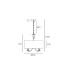 Hampton style pendant lamps - CosmoLight ABU DHABI pendant lamp P05697CH-BK chrome - product 5