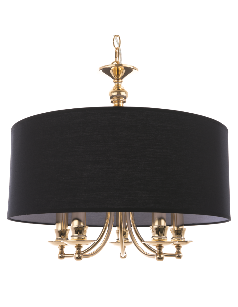 Hampton style pendant lamps - CosmoLight ABU DHABI pendant lamp P05896AU-BK gold. - product kolory-swiatla.pl 1