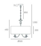 Hampton style pendant lamps - CosmoLight ABU DHABI pendant lamp P05896AU-BK gold. - product 3