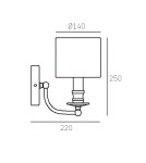 Wall lamps with lampshade - CosmoLight ABU DHABI Wall lamp W01940AU-BK gold. - product 2