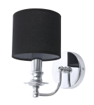 Wall lamps with lampshade - CosmoLight ABU DHABI Wall lamp W01397CH-BK chrome. - product 1