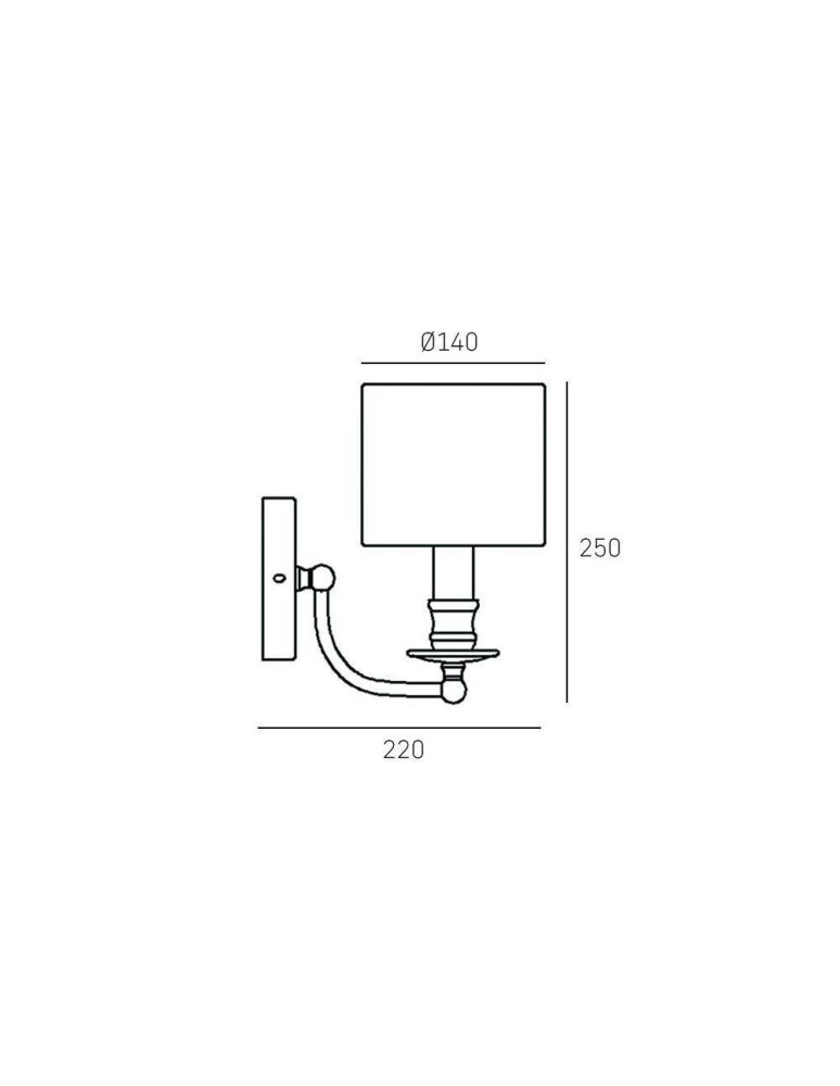 Wall lamps with lampshade - CosmoLight ABU DHABI Wall lamp W01397CH-BK chrome. - product kolory-swiatla.pl 4