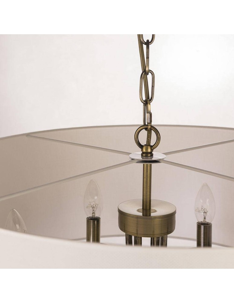 Hampton style pendant lamps - CosmoLight ABU DHABI pendant lamp P06871BR-WH brass - product kolory-swiatla.pl 2
