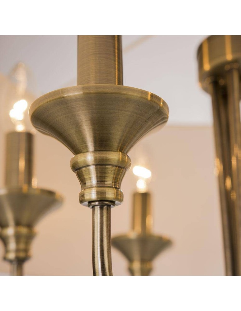 Hampton style pendant lamps - CosmoLight ABU DHABI pendant lamp P06871BR-WH brass - product kolory-swiatla.pl 4