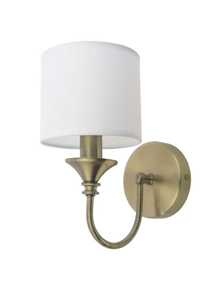 Wall lamps with lampshade - CosmoLight ABU DHABI Wall lamp W01844BR-WH brass - product kolory-swiatla.pl 1