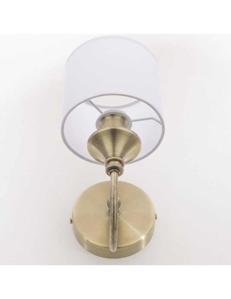 Wall lamps with lampshade - CosmoLight ABU DHABI Wall lamp W01844BR-WH brass - product kolory-swiatla.pl 3