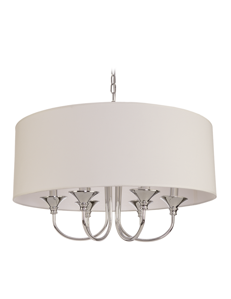 Hampton style pendant lamps - CosmoLight ABU DHABI pendant lamp P06512CH-WH chrome - product kolory-swiatla.pl 1