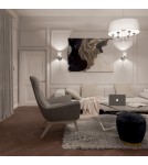 Hampton style pendant lamps - CosmoLight ABU DHABI pendant lamp P06512CH-WH chrome - product 2