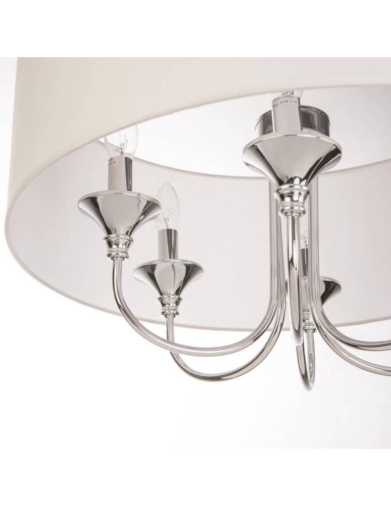 Hampton style pendant lamps - CosmoLight ABU DHABI pendant lamp P06512CH-WH chrome - product kolory-swiatla.pl 3