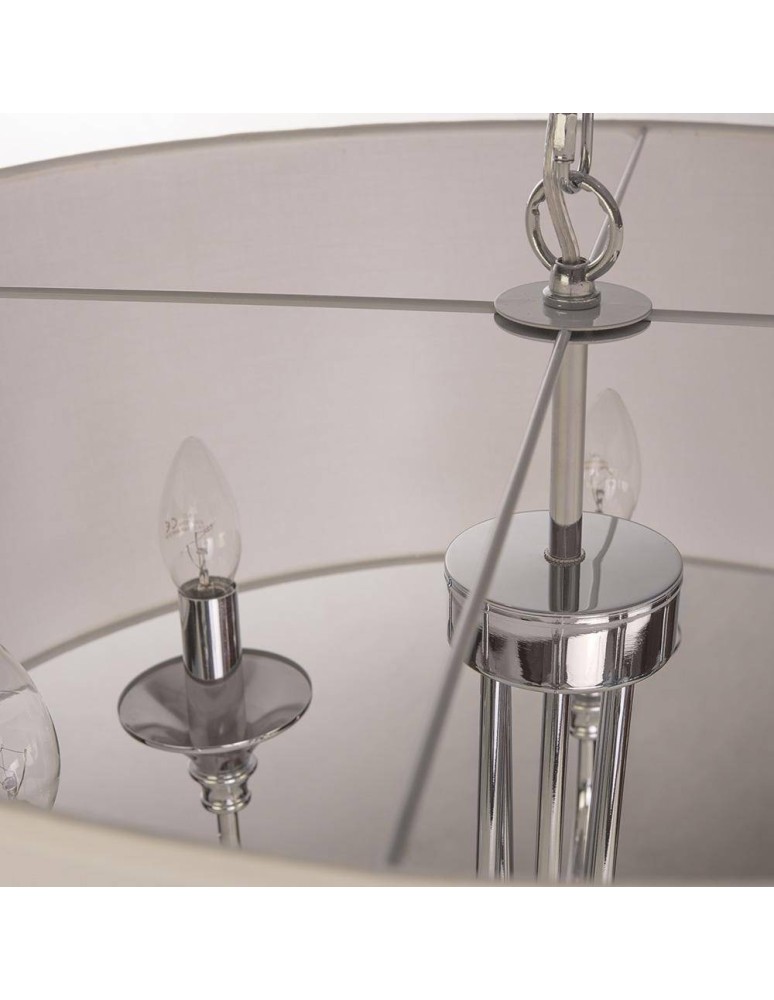 Hampton style pendant lamps - CosmoLight ABU DHABI pendant lamp P06512CH-WH chrome - product kolory-swiatla.pl 4