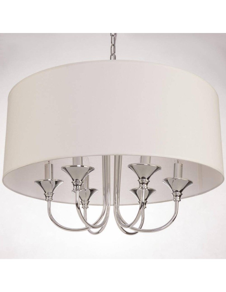 Hampton style pendant lamps - CosmoLight ABU DHABI pendant lamp P06512CH-WH chrome - product kolory-swiatla.pl 5