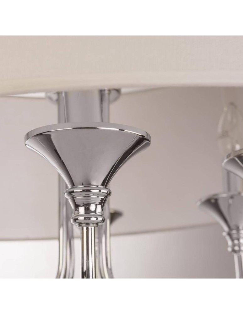 Hampton style pendant lamps - CosmoLight ABU DHABI pendant lamp P06512CH-WH chrome - product kolory-swiatla.pl 6
