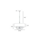 Hampton style pendant lamps - CosmoLight ABU DHABI pendant lamp P06512CH-WH chrome - product 7