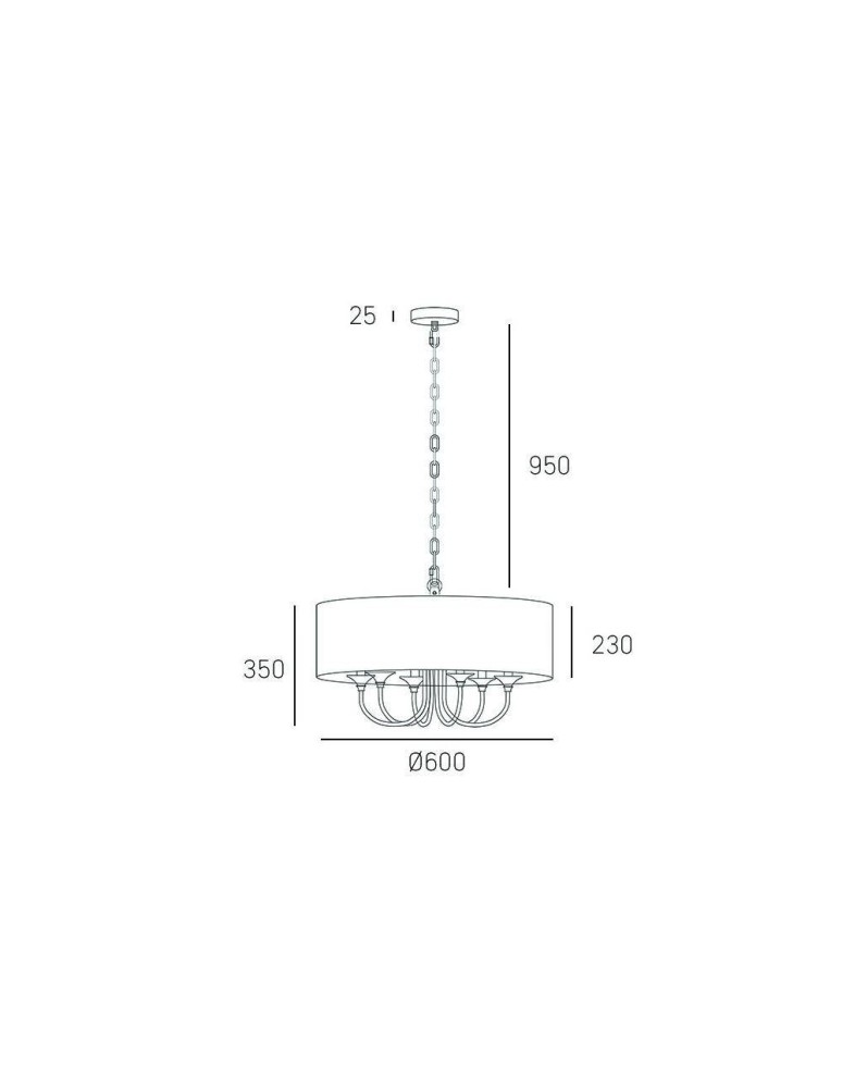 Hampton style pendant lamps - CosmoLight ABU DHABI pendant lamp P06512CH-WH chrome - product kolory-swiatla.pl 7