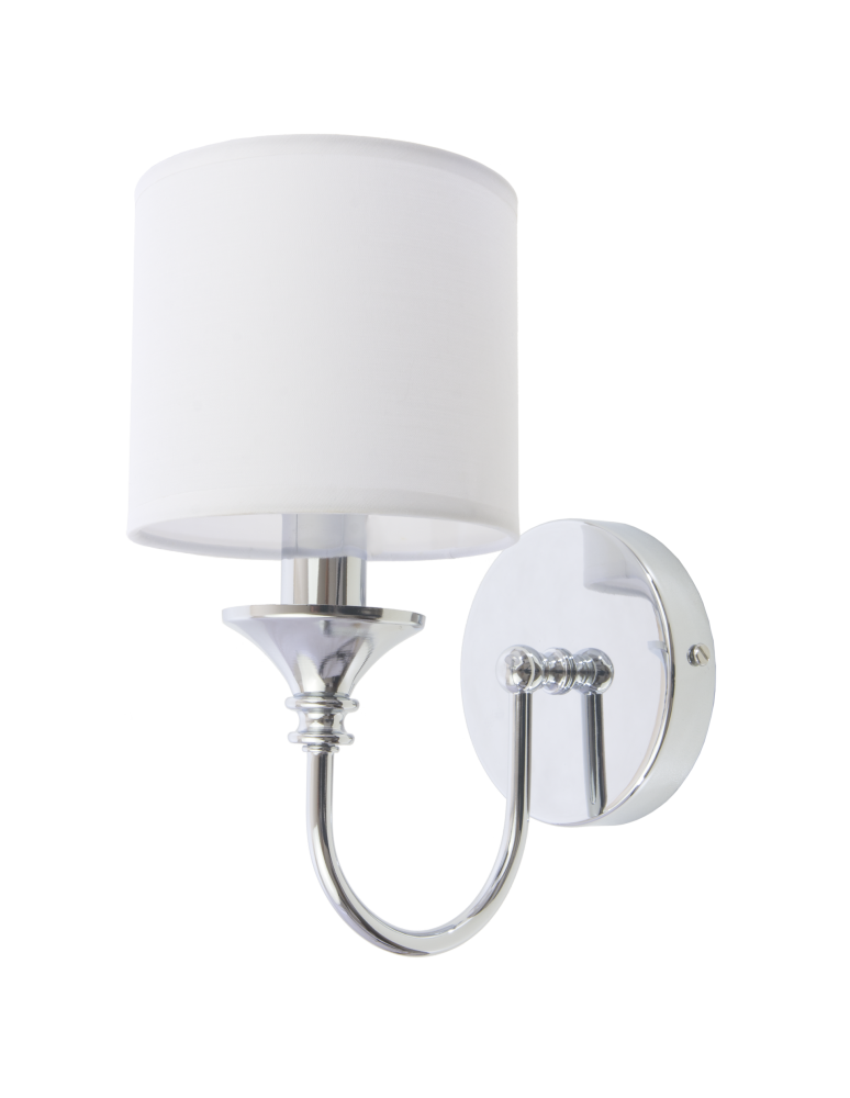 Wall lamps with lampshade - CosmoLight ABU DHABI Wall lamp W01837CH-WH chrome - product kolory-swiatla.pl 1