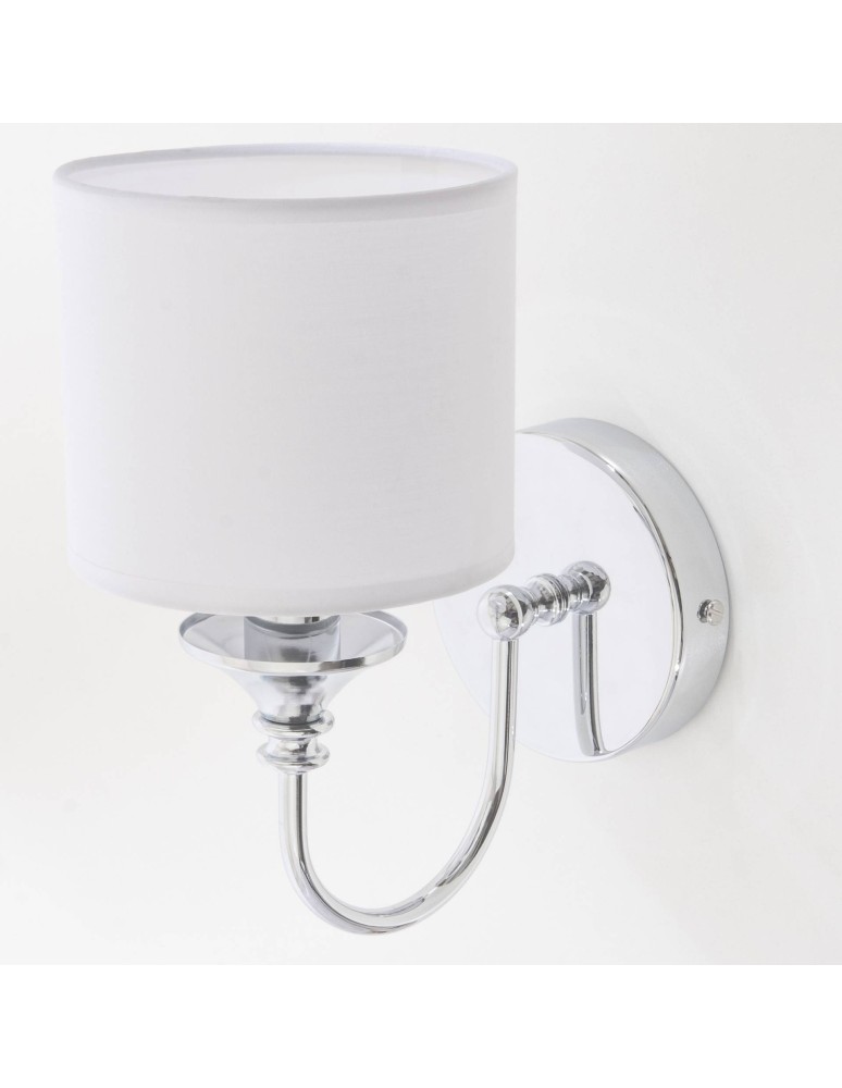 Wall lamps with lampshade - CosmoLight ABU DHABI Wall lamp W01837CH-WH chrome - product kolory-swiatla.pl 3