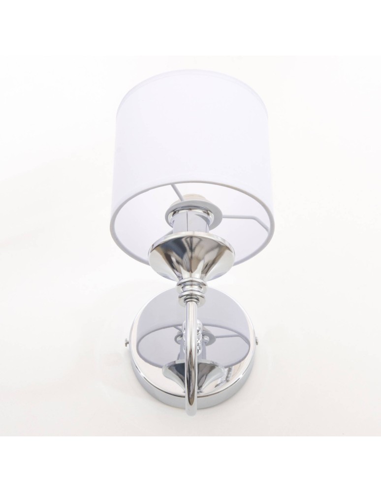 Wall lamps with lampshade - CosmoLight ABU DHABI Wall lamp W01837CH-WH chrome - product kolory-swiatla.pl 4