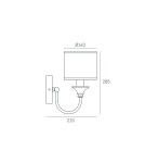 Wall lamps with lampshade - CosmoLight ABU DHABI Wall lamp W01837CH-WH chrome - product 5