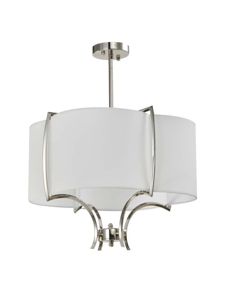 Hampton style pendant lamps - CosmoLight FARO pendant lamp P04046NI-WH nickel - product kolory-swiatla.pl 1