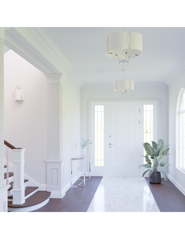 Hampton style pendant lamps - CosmoLight FARO pendant lamp P04046NI-WH nickel - product kolory-swiatla.pl 2