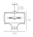 Hampton style pendant lamps - CosmoLight FARO pendant lamp P04046NI-WH nickel - product 5