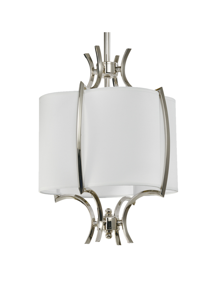 Pendant lamps with lampshade - CosmoLight FARO pendant lamp P01039NI-WH nickel - product kolory-swiatla.pl 1