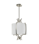 Pendant lamps with lampshade - CosmoLight FARO pendant lamp P01039NI-WH nickel - product 3