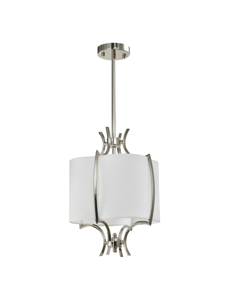 Pendant lamps with lampshade - CosmoLight FARO pendant lamp P01039NI-WH nickel - product kolory-swiatla.pl 3