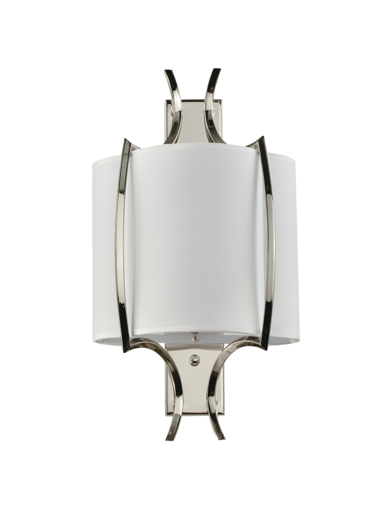 Wall lamps with lampshade - CosmoLight FARO wall lamp W01053NI-WH nickel - product kolory-swiatla.pl 1