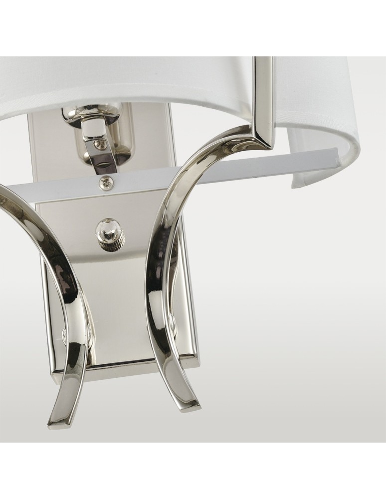 Wall lamps with lampshade - CosmoLight FARO wall lamp W01053NI-WH nickel - product kolory-swiatla.pl 3