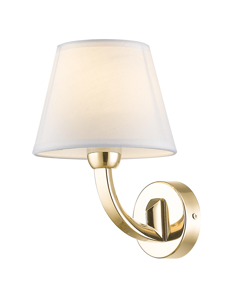 Wall lamps with lampshade - CosmoLight Wall lamp ATLANTA W01964AU-WH gold. - product kolory-swiatla.pl 1