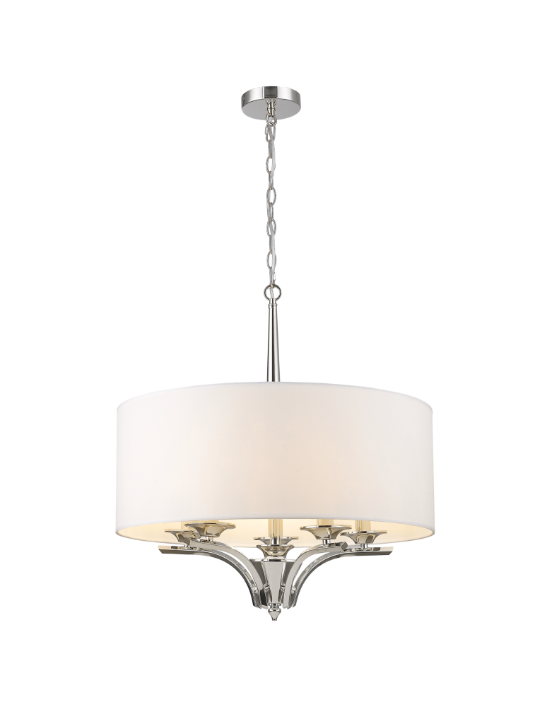Hampton style pendant lamps - CosmoLight ATLANTA pendant lamp P05803NI-WH nickel - product kolory-swiatla.pl 3