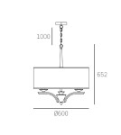 Hampton style pendant lamps - CosmoLight ATLANTA pendant lamp P05803NI-WH nickel - product 4