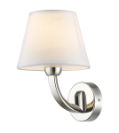 Wall lamps with lampshade - CosmoLight Wall lamp ATLANTA W01827NI-WH nickel - product 1
