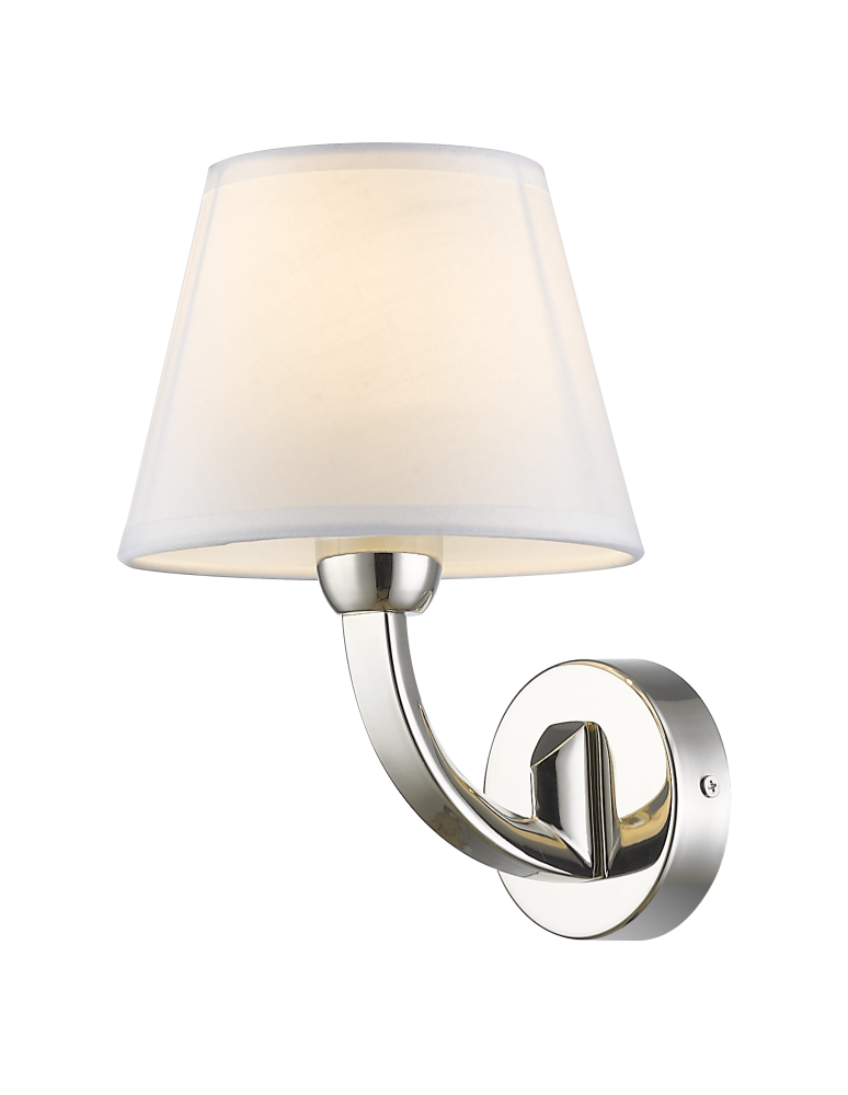 Wall lamps with lampshade - CosmoLight Wall lamp ATLANTA W01827NI-WH nickel - product kolory-swiatla.pl 1