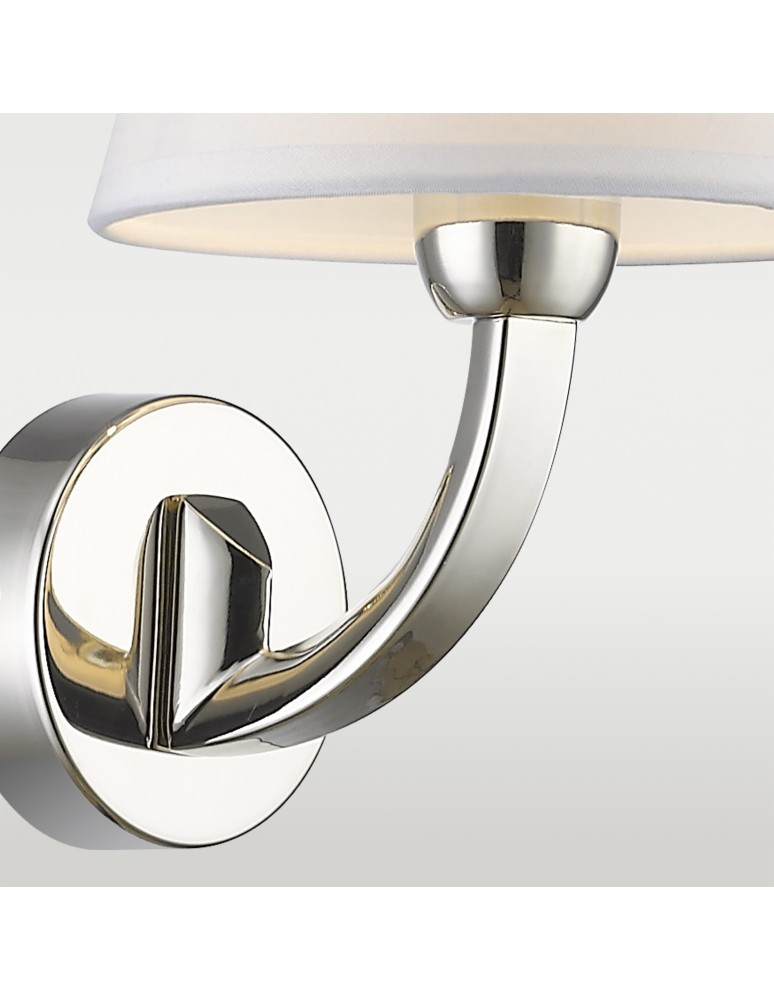 Wall lamps with lampshade - CosmoLight Wall lamp ATLANTA W01827NI-WH nickel - product kolory-swiatla.pl 2