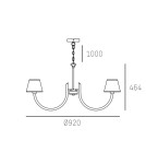 Modern chandeliers - CosmoLight ATLANTA pendant lamp P08810NI-WH nickel - product 4