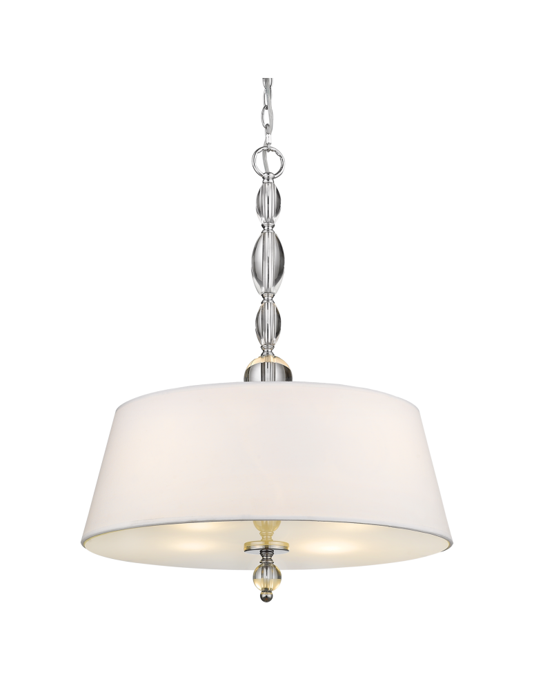 Modern chandeliers - CosmoLight CANCUN pendant lamp P04981CH-WH chrome - product kolory-swiatla.pl 1
