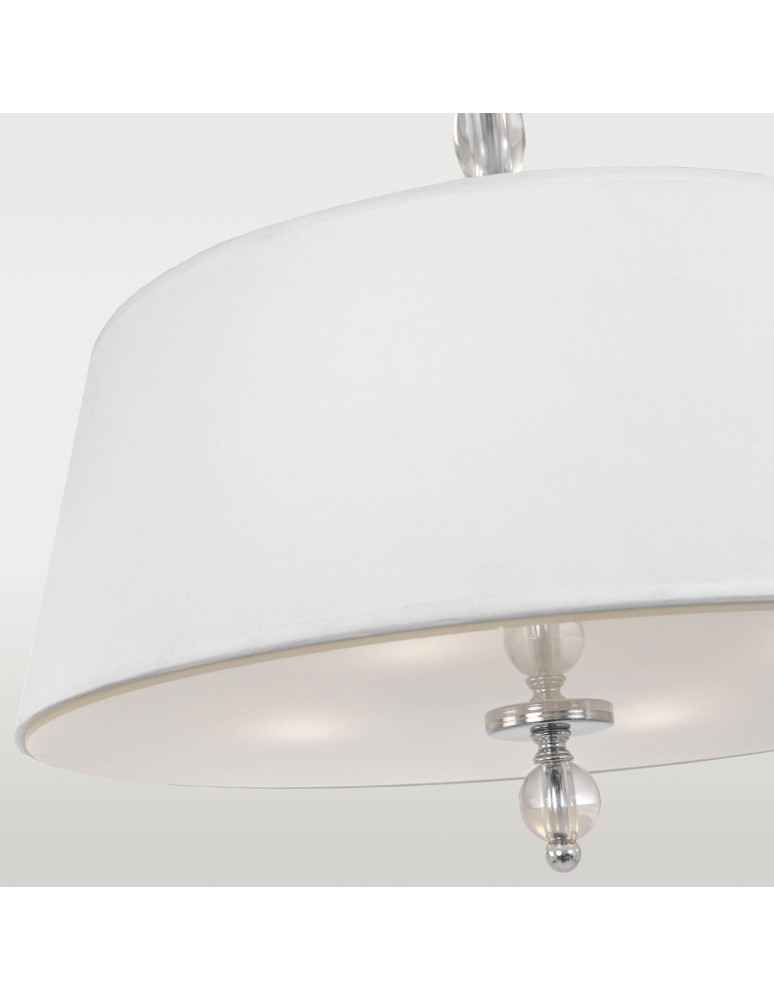 Modern chandeliers - CosmoLight CANCUN pendant lamp P04981CH-WH chrome - product kolory-swiatla.pl 3