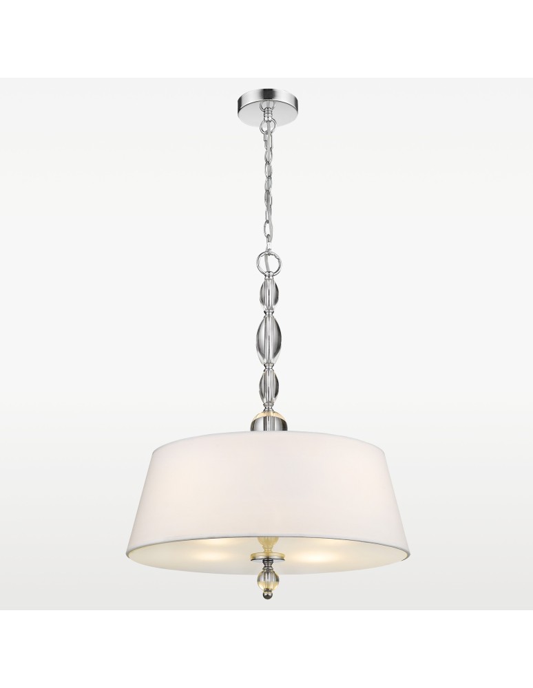 Modern chandeliers - CosmoLight CANCUN pendant lamp P04981CH-WH chrome - product kolory-swiatla.pl 4