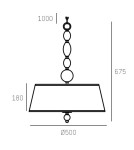 Modern chandeliers - CosmoLight CANCUN pendant lamp P04981CH-WH chrome - product 5