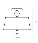 Hampton ceiling lamps - CosmoLight Plafond CANCUN C03957CH-WH chrome. - product 2