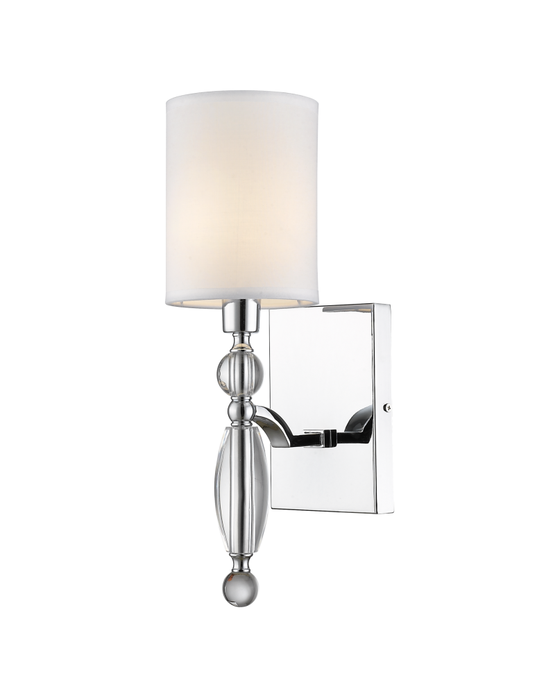 Wall lamps with lampshade - CosmoLight CANCUN wall lamp W01780CH-WH chrome - product kolory-swiatla.pl 1
