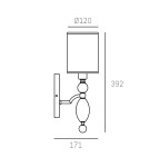 Wall lamps with lampshade - CosmoLight CANCUN wall lamp W01780CH-WH chrome - product 3