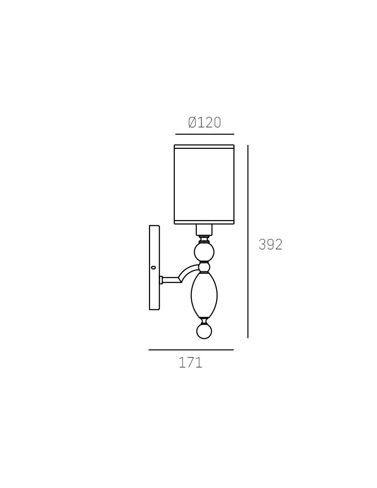 Wall lamps with lampshade - CosmoLight CANCUN wall lamp W01780CH-WH chrome - product kolory-swiatla.pl 3