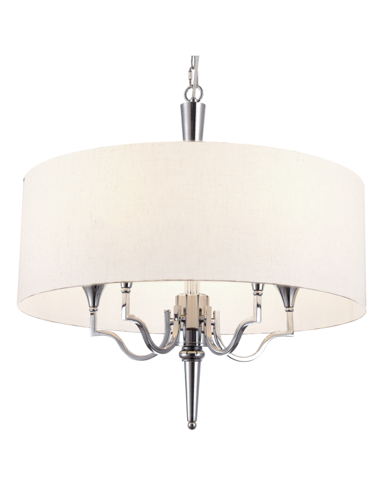 Hampton style pendant lamps - CosmoLight WASHINGTON pendant lamp P05922NI-WH nickel - product kolory-swiatla.pl 1