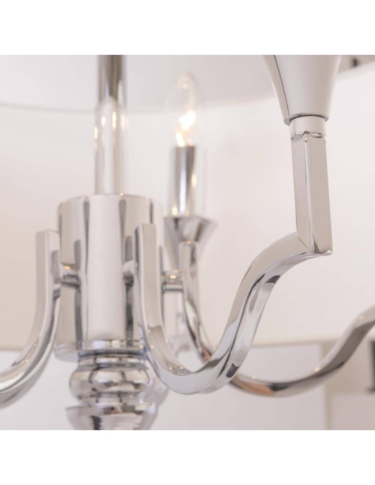 Hampton style pendant lamps - CosmoLight WASHINGTON pendant lamp P05922NI-WH nickel - product kolory-swiatla.pl 4
