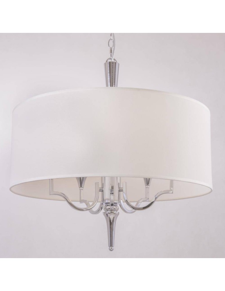 Hampton style pendant lamps - CosmoLight WASHINGTON pendant lamp P05922NI-WH nickel - product kolory-swiatla.pl 5